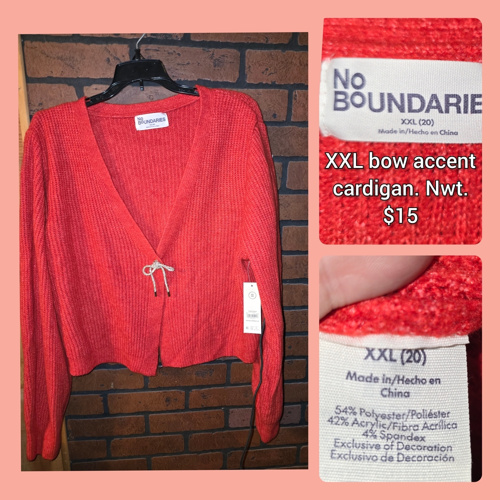 No Boundaries Vibrant Red Bow Cardigan
